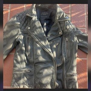 allsaints leather cargo jacket quilted 6